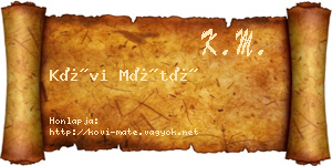 Kövi Máté névjegykártya